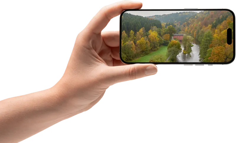 Smartphone-Foto einer Erzgebirgslandschaft bei Zwönitz
